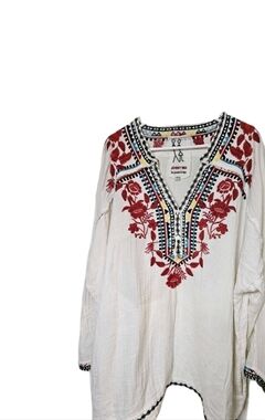 Johnny Was For Jackets And Tops Women's Oversized Embroidered Tunic Size 3X